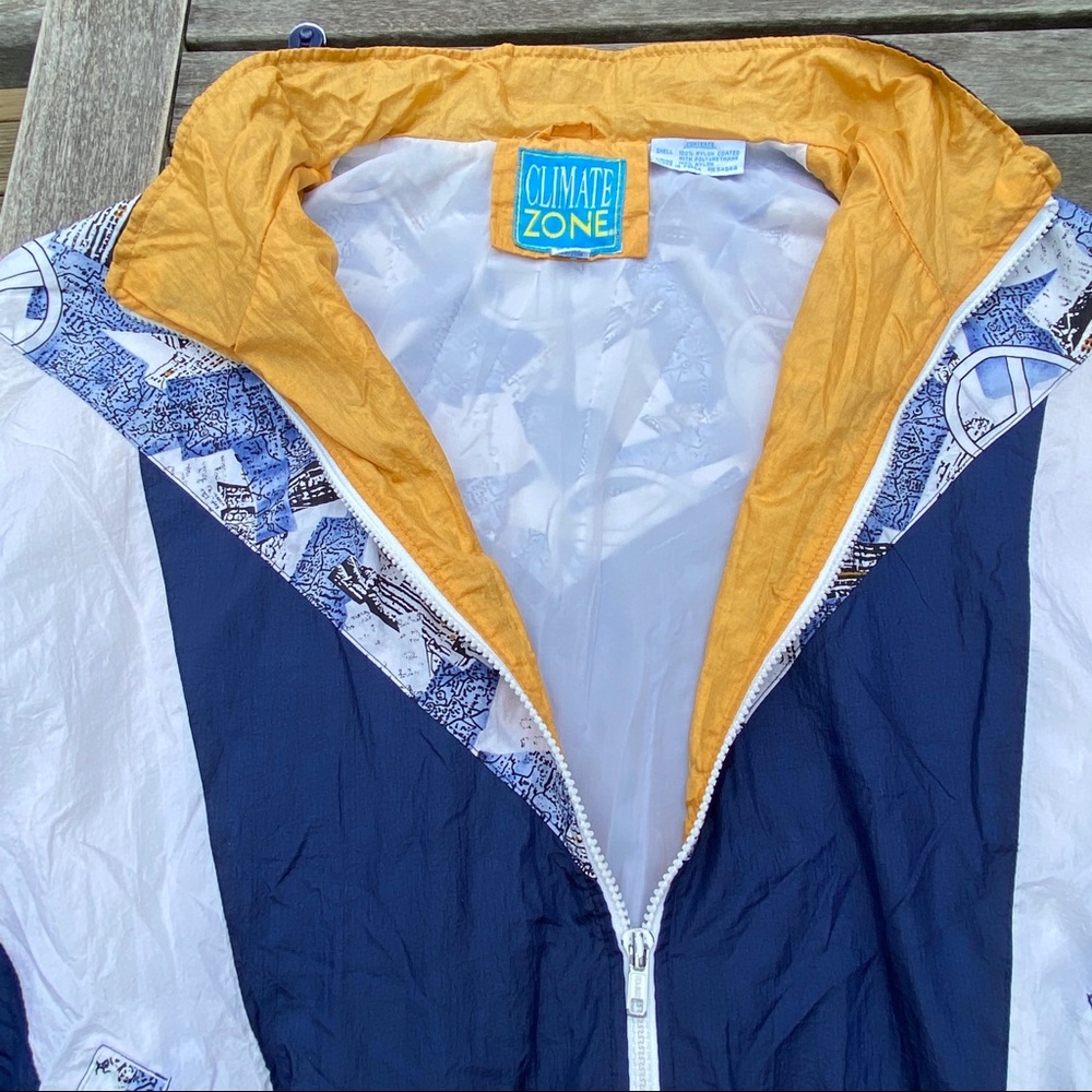 Vtg Climate Zone Peace Sign Colorblock Windbreaker Jacket Plus Size 18W Vintage - Picture 12 of 14